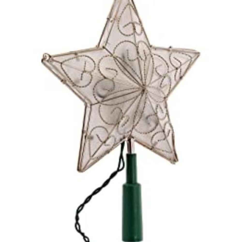 New Kurt Adler 10 Light Indoor Fairy Light Star Christmas Tree Topper 8.5 Inch